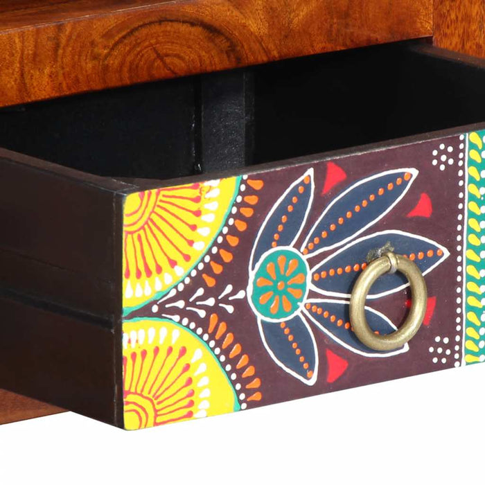 Dulap TV de perete multicolor 90x30x30 din lemn masiv de salcam - WALTI WALTI