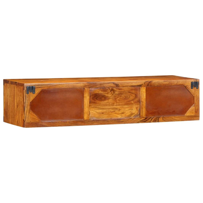 Dulap TV de perete multicolor 100x30x22 lemn masiv de salcam - WALTI WALTI