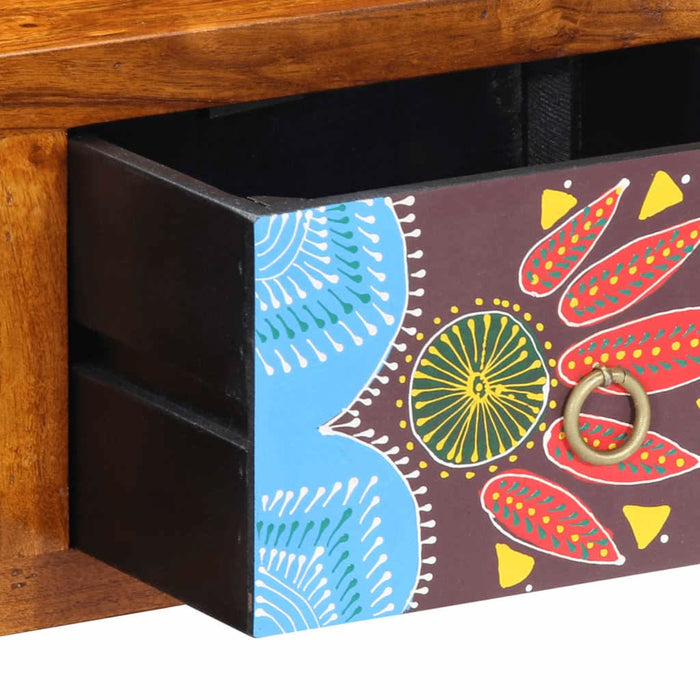 Dulap TV de perete multicolor 100x30x22 lemn masiv de salcam - WALTI WALTI