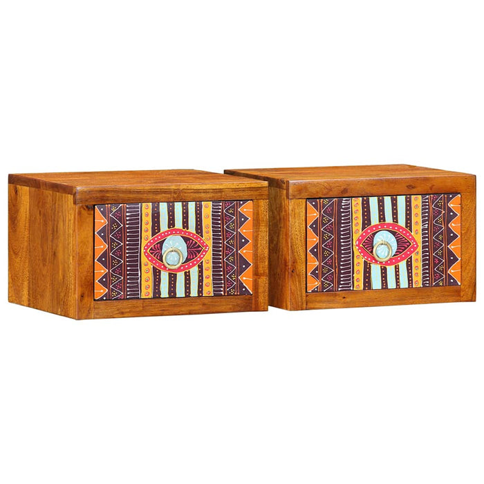 Noptieră 2 piese 35 x 30 x 22 cm lemn masiv de acacia - WALTI WALTI