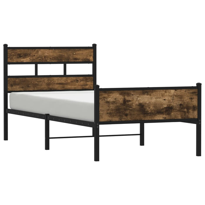 Cadru pat fără saltea, stejar fumuriu 80x200 cm lemn prelucrat - WALTI WALTI