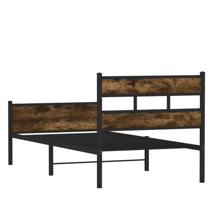 Cadru pat fără saltea, stejar fumuriu 80x200 cm lemn prelucrat - WALTI WALTI