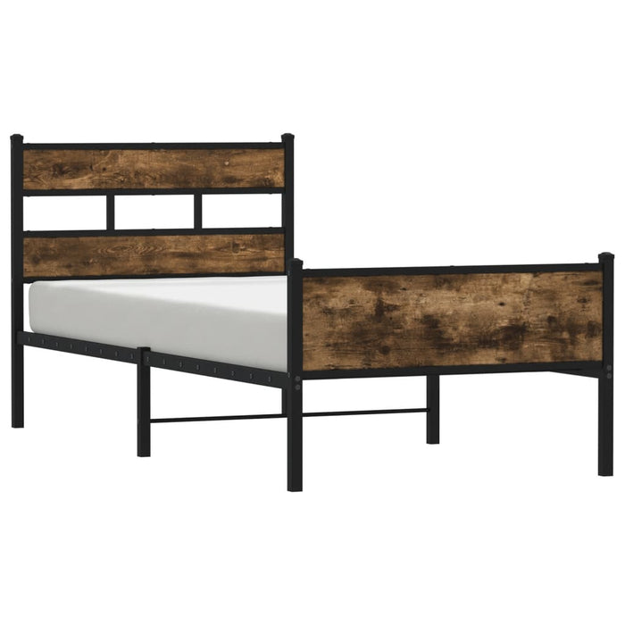Cadru pat fără saltea stejar fumuriu 100x200 cm lemn prelucrat - WALTI WALTI