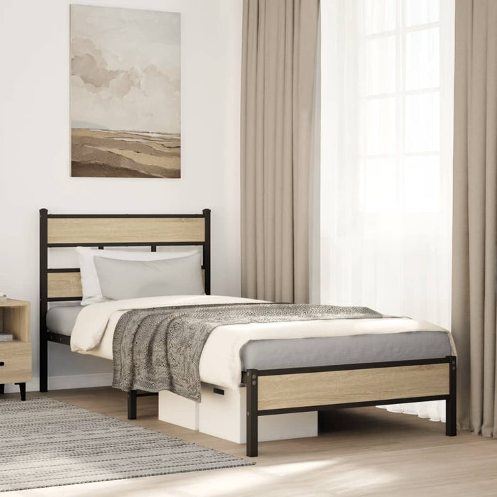 Cadru pat fără saltea, stejar sonoma 80x200 cm lemn prelucrat WALTI