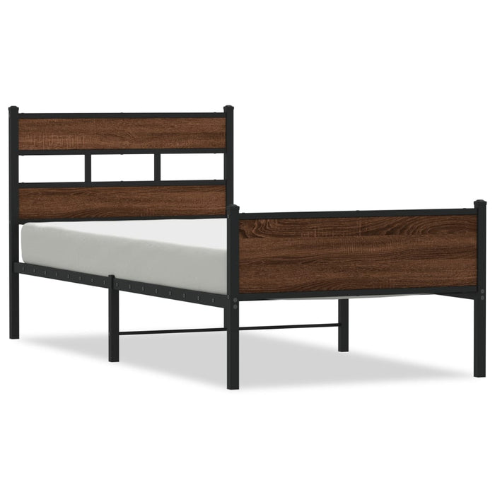 Cadru pat fără saltea, stejar maro 75x190 cm lemn prelucrat - WALTI WALTI