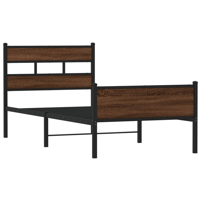Cadru pat fără saltea, stejar maro 75x190 cm lemn prelucrat - WALTI WALTI
