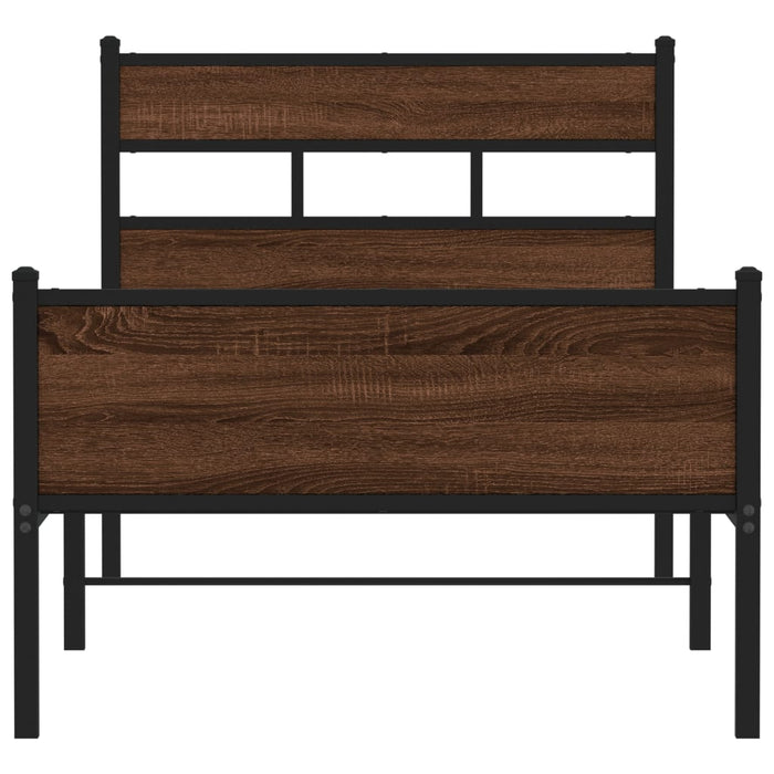 Cadru pat fără saltea, stejar maro 75x190 cm lemn prelucrat - WALTI WALTI