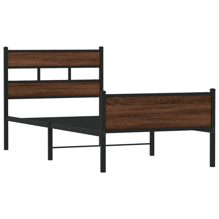 Cadru pat fără saltea, stejar maro 80x200 cm lemn prelucrat - WALTI WALTI
