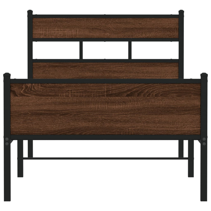 Cadru pat fără saltea, stejar maro 80x200 cm lemn prelucrat - WALTI WALTI