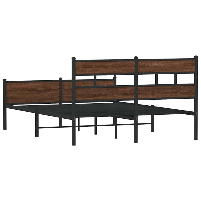 Cadru pat fără saltea stejar maro 150x200 cm lemn prelucrat WALTI