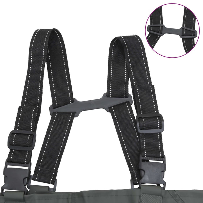 Salopetă cu pieptar, cizme și curea, verde închis, mărimea 39 - WALTI WALTI