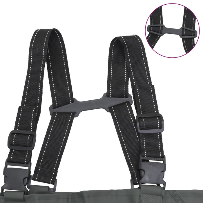 Salopetă cu pieptar, cizme și curea, verde închis, mărimea 40 - WALTI WALTI