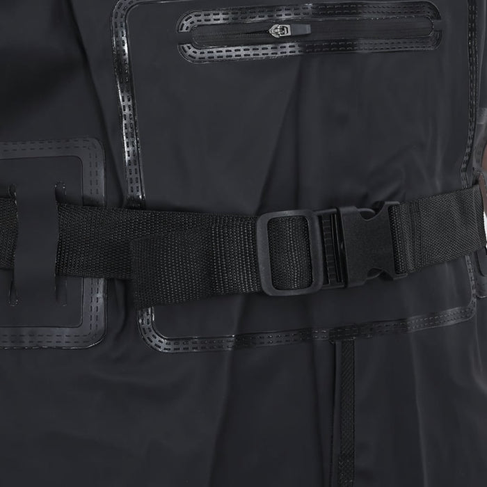 Salopetă cu pieptar, cizme și curea, negru, mărimea 41 - WALTI WALTI