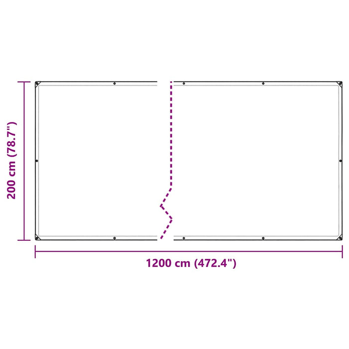 Prelata transparenta cu ochiuri 2x12 m PVC - WALTI WALTI
