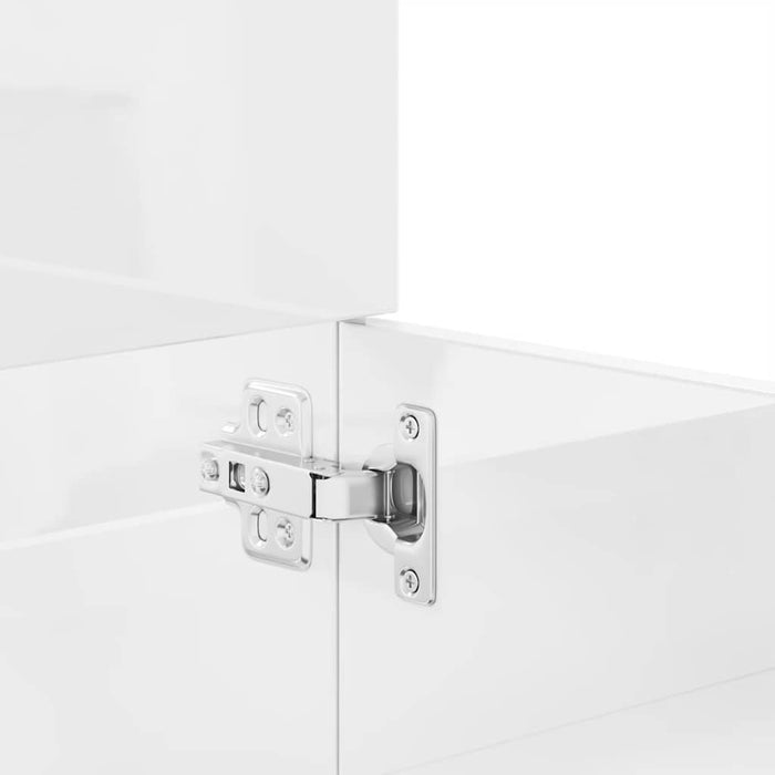 Set mobilier de baie, 3 piese, alb extralucios, lemn compozit WALTI