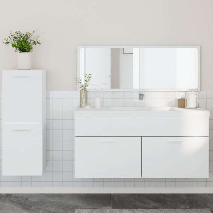Set mobilier de baie, 3 piese, alb, lemn compozit WALTI
