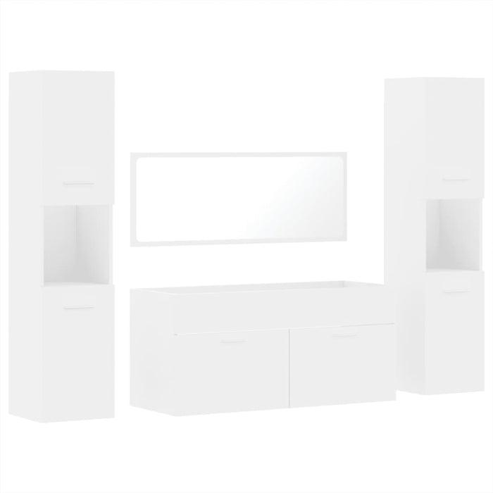 Set mobilier de baie, 4 piese, alb, lemn prelucrat - WALTI WALTI