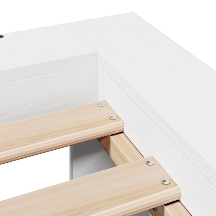 Cadru de pat fără saltea, alb, 180x200 cm, lemn masiv pin WALTI