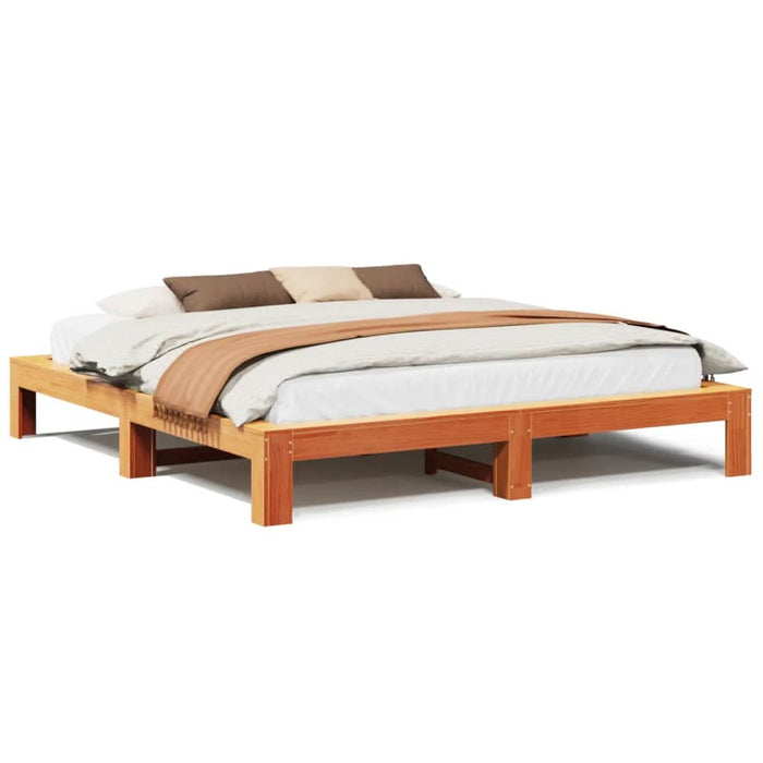 Cadru de pat fără saltea, maro ceruit 180x200 cm lemn masiv pin - WALTI WALTI
