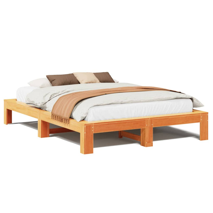 Cadru de pat fără saltea, maro ceruit 140x200 cm lemn masiv pin - WALTI WALTI