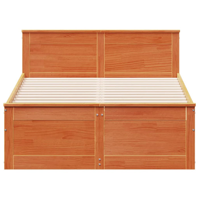 Cadru pat fără saltea/cu tăblie maro 120x200 cm lemn masiv pin - WALTI WALTI