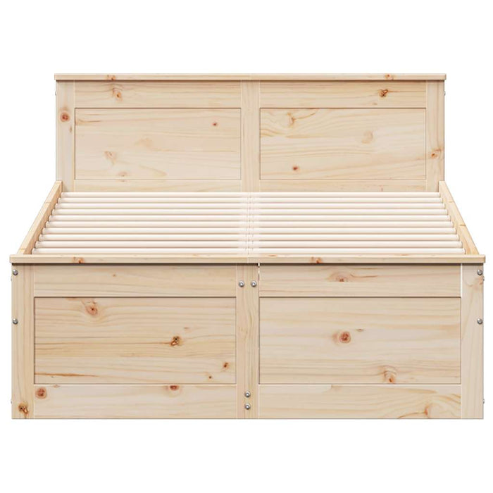 Cadru pat fără saltea/cu tăblie, 135x190 cm, lemn masiv de pin - WALTI WALTI