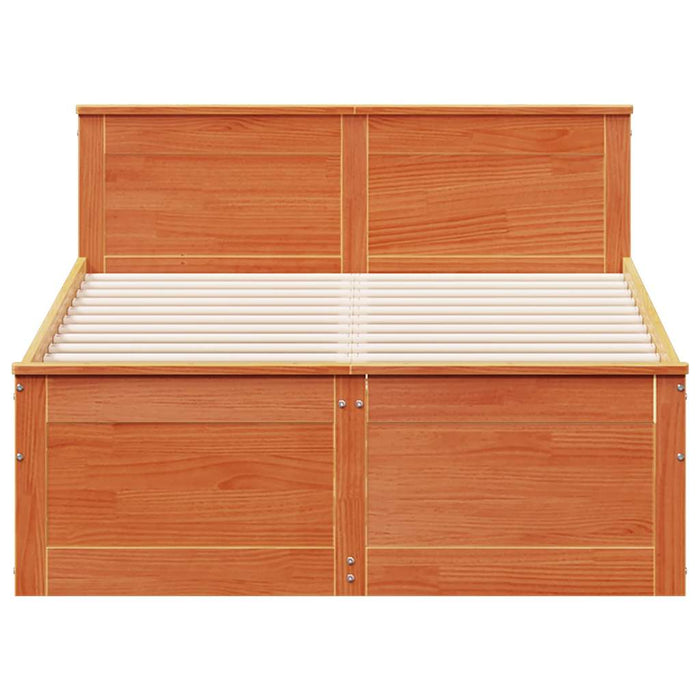 Cadru pat fără saltea/cu tăblie maro 120x190 cm lemn masiv pin - WALTI WALTI
