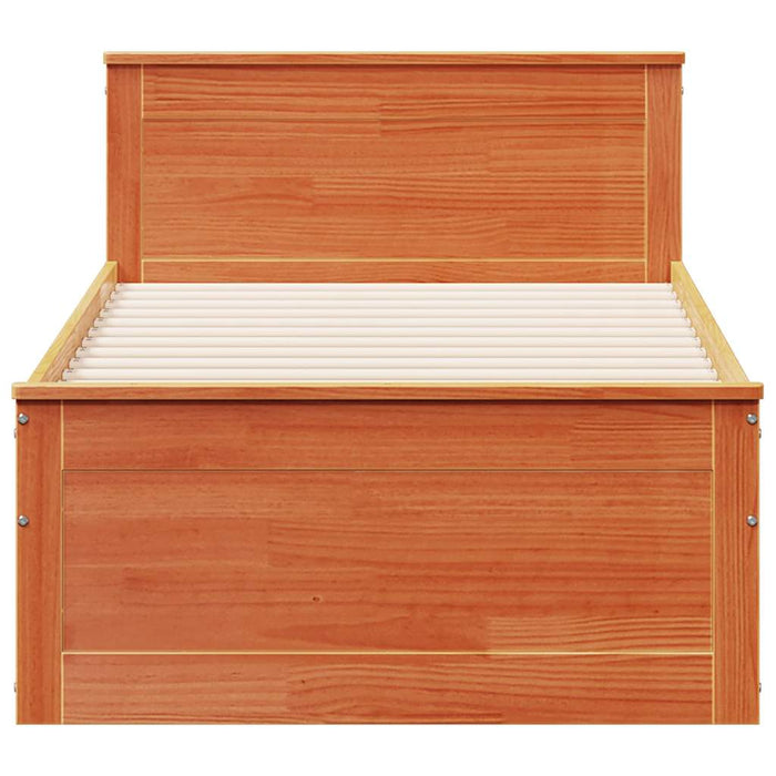 Cadru pat fără saltea, maro ceruit, 75x190 cm, lemn masiv pin - WALTI WALTI