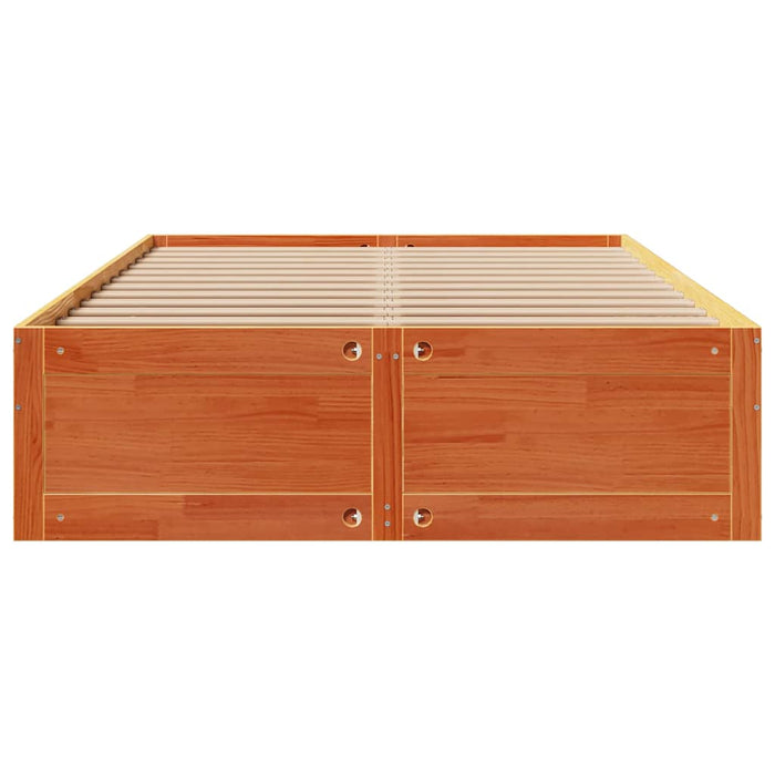 Cadru pat fără saltea/cu sertare maro 150x200 cm lemn masiv pin - WALTI WALTI