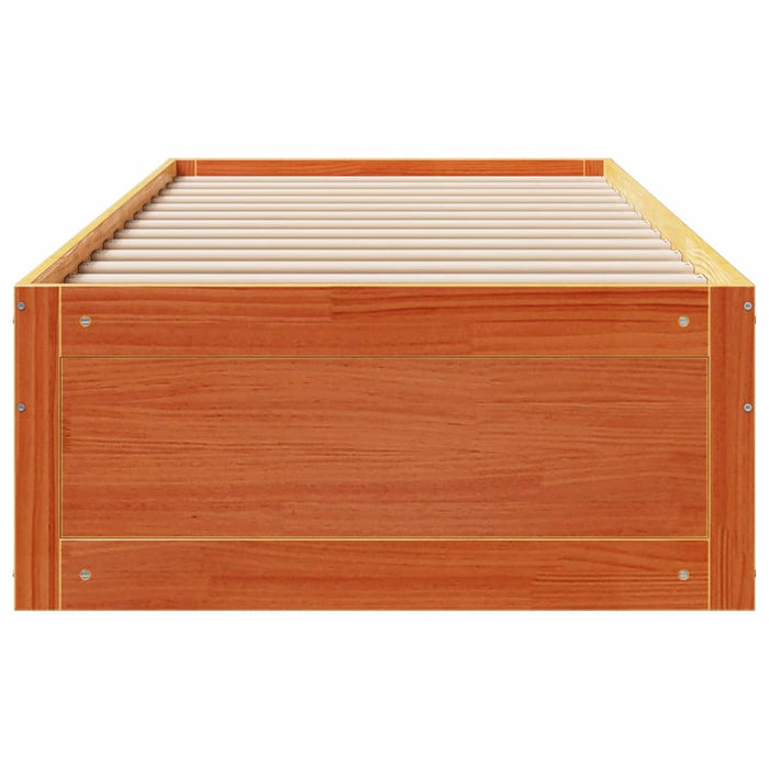 Cadru pat fără saltea/cu sertare maro 100x200 cm lemn masiv pin - WALTI WALTI