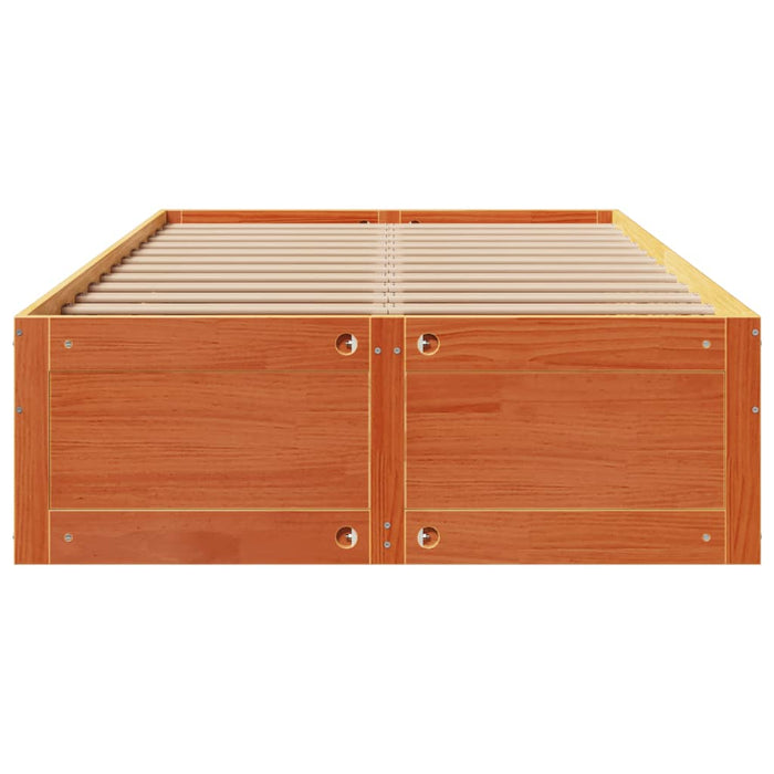 Cadru pat fără saltea/cu sertare maro 135x190 cm lemn masiv pin - WALTI WALTI