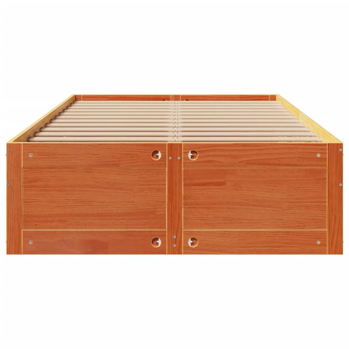 Cadru pat fără saltea/cu sertare maro 120x190 cm lemn masiv pin - WALTI WALTI