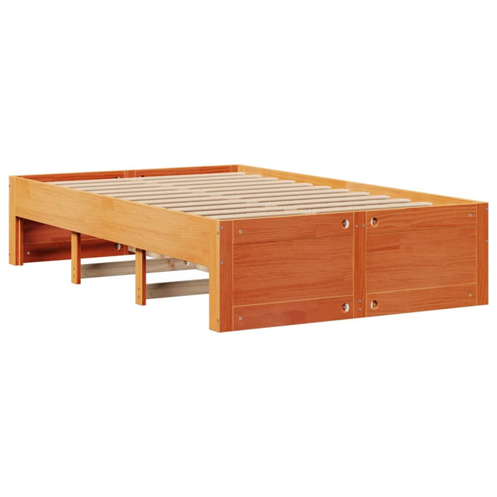 Cadru pat fără saltea/cu sertare maro 120x190 cm lemn masiv pin - WALTI WALTI