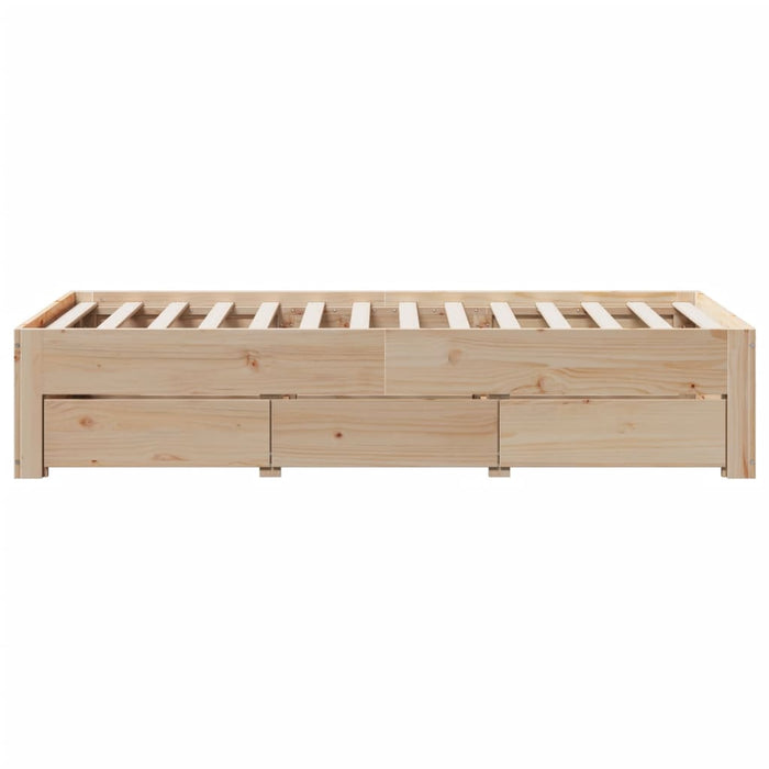 Cadru pat fără saltea/cu sertare, 75x190 cm, lemn masiv de pin - WALTI WALTI