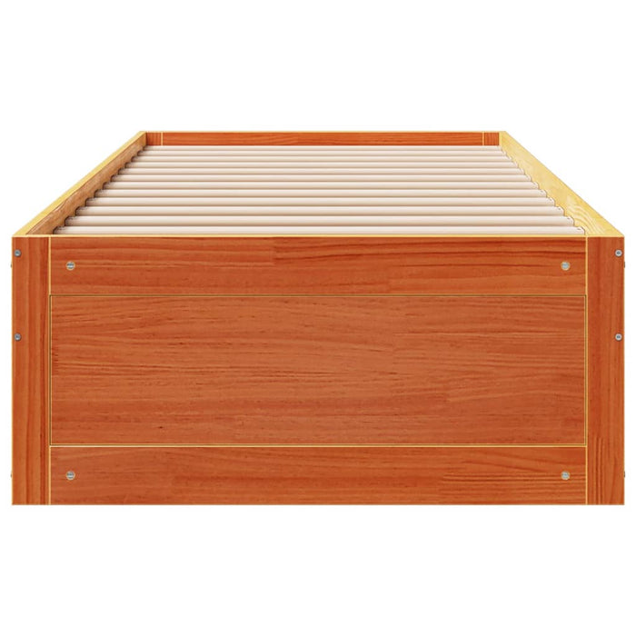 Cadru pat fără saltea/cu sertare maro 75x190 cm lemn masiv pin - WALTI WALTI