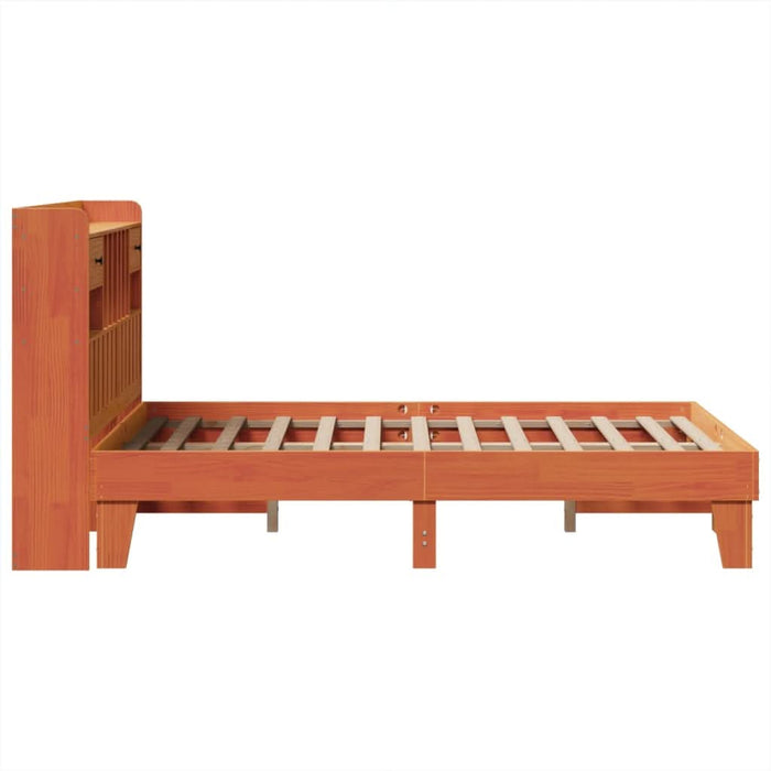 Cadru pat fără saltea, maro ceruit, 135x190 cm, lemn masiv pin - WALTI WALTI