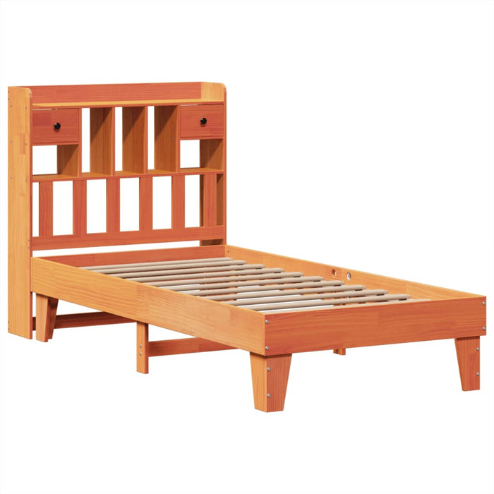 Cadru pat fără saltea, maro ceruit, 75x190 cm, lemn masiv pin - WALTI WALTI