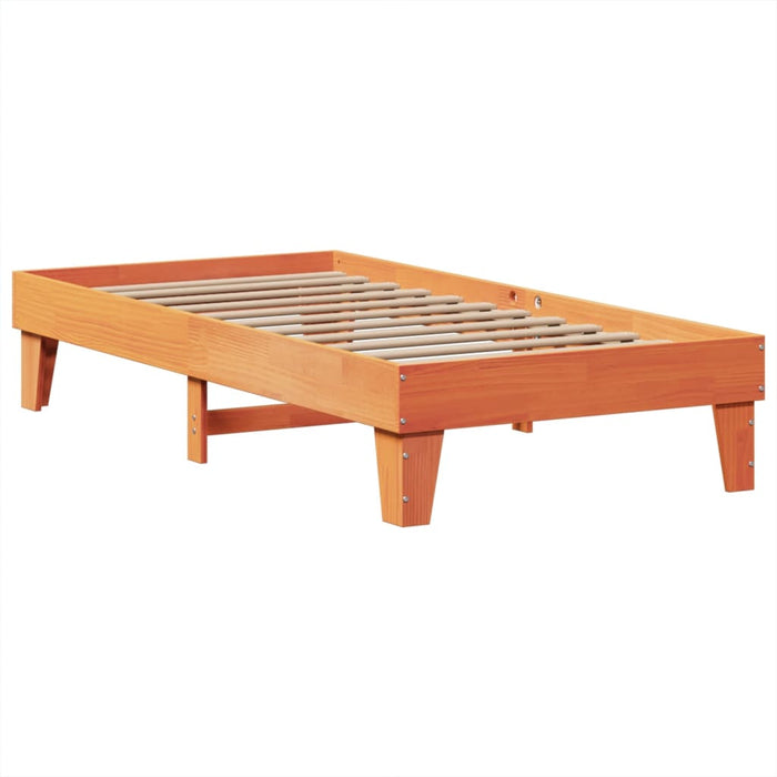 Cadru pat fără saltea, maro ceruit, 75x190 cm, lemn masiv pin - WALTI WALTI