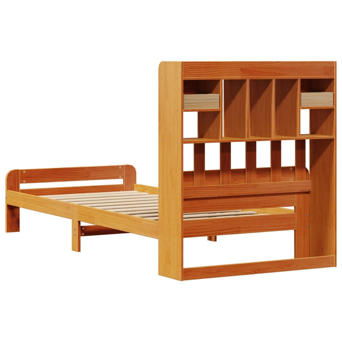 Pat bibliotecă fără saltea maro ceruit 75x190 cm lemn masiv pin - WALTI WALTI