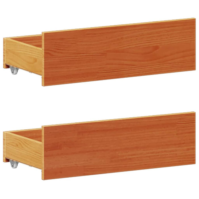 Pat cu bibliotecă fără saltea maro 150x200 cm lemn masiv de pin WALTI