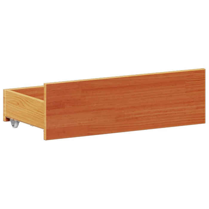 Pat cu bibliotecă fără saltea maro 150x200 cm lemn masiv de pin WALTI