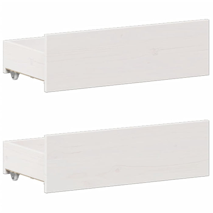 Pat cu bibliotecă fără saltea, alb, 140x200 cm, lemn masiv pin - WALTI WALTI