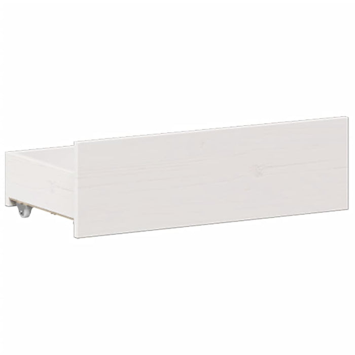 Pat cu bibliotecă fără saltea, alb, 140x200 cm, lemn masiv pin - WALTI WALTI