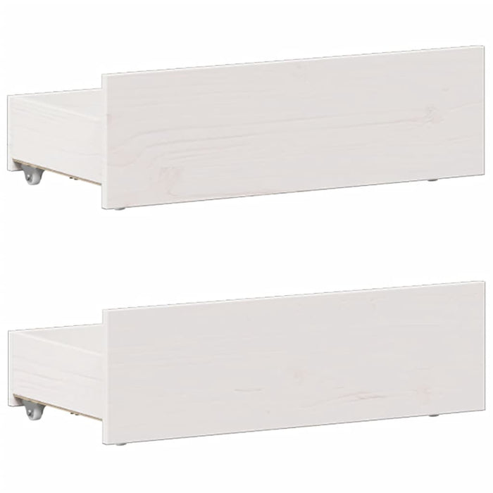 Pat cu bibliotecă fără saltea, alb, 90x200 cm, lemn masiv pin - WALTI WALTI