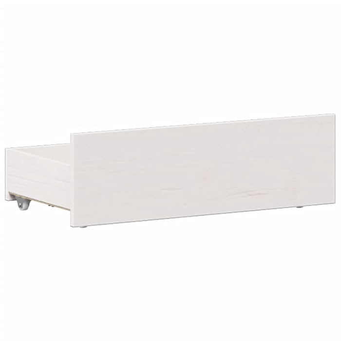 Pat cu bibliotecă fără saltea, alb, 90x200 cm, lemn masiv pin - WALTI WALTI