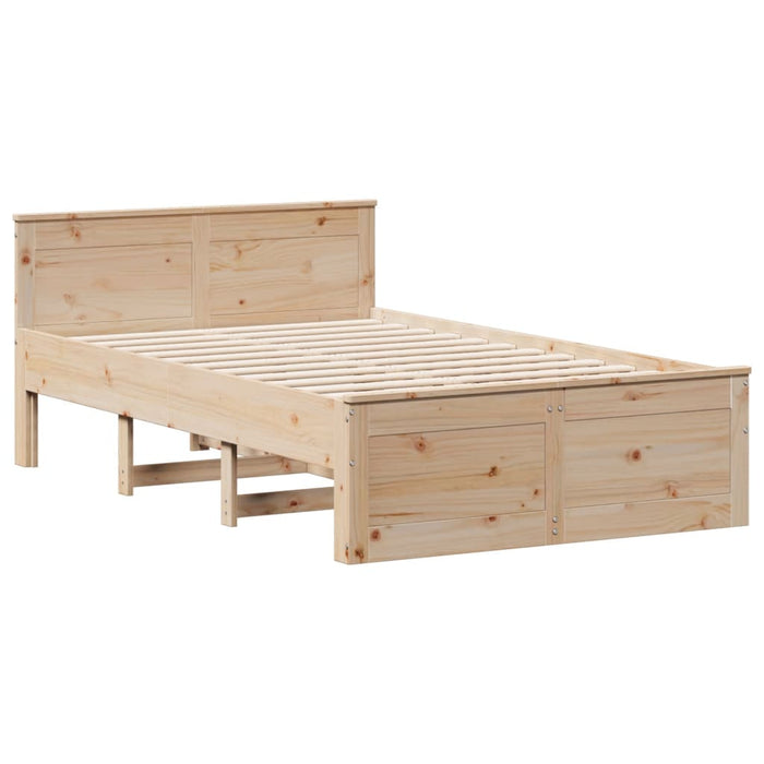 Pat cu bibliotecă fără saltea, 135x190 cm, lemn masiv de pin - WALTI WALTI