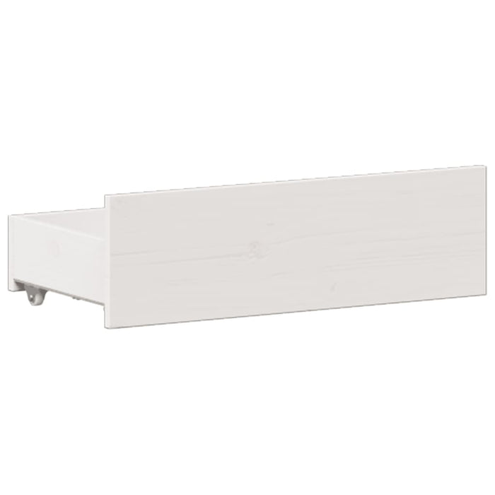 Pat cu bibliotecă fără saltea, alb, 135x190 cm, lemn masiv pin - WALTI WALTI