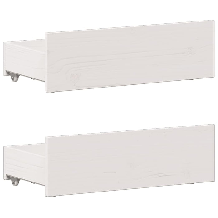 Pat cu bibliotecă fără saltea, alb, 90x190 cm, lemn masiv pin WALTI