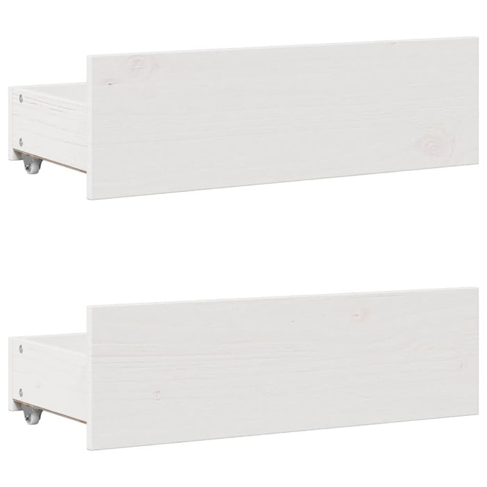 Pat cu bibliotecă fără saltea, alb, 140x190 cm, lemn masiv pin - WALTI WALTI
