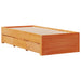 Pat bibliotecă fără saltea maro ceruit 75x190 cm lemn masiv pin - WALTI WALTI